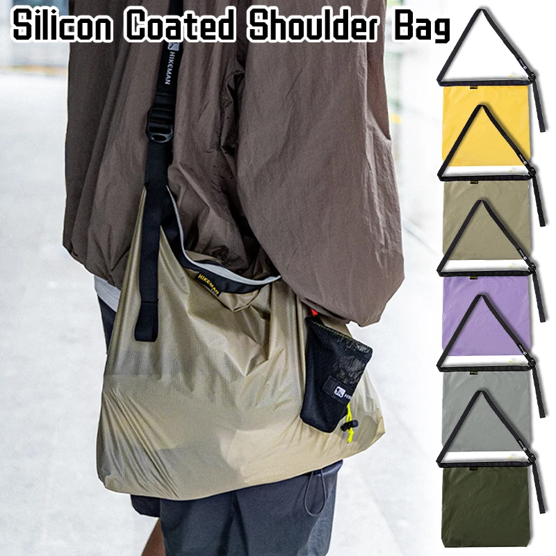 Silicon Coated Shoulder Bag Waterproof Ultra-Light Hiking Outdoor Travel Organizer Bag Multi-Purpose Shoulder Bag