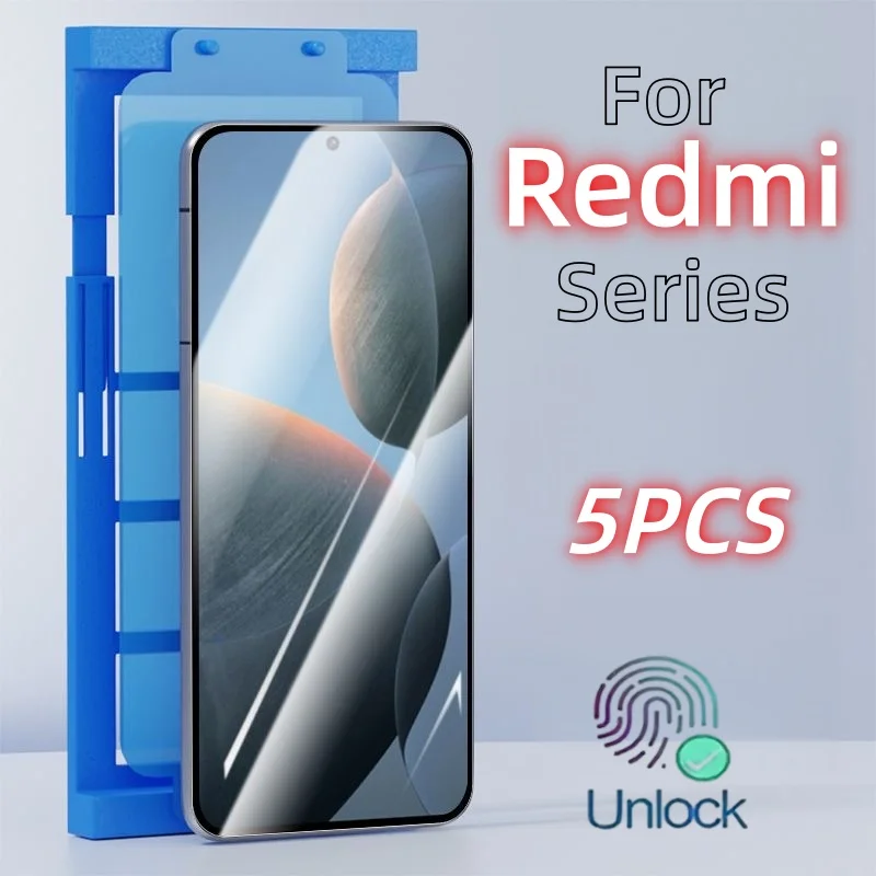 

5Pcs For Redmi Note 15 14 13 Pro Plus Galaxy Explosion-proof Screen Protector Protective With Install Kit Not Tempered Glass