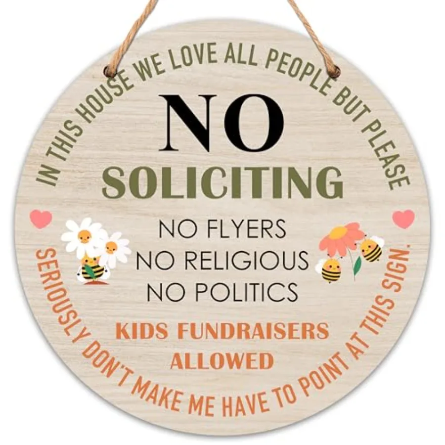 Wooden Front Door Welcome Sign No Knock Plaque