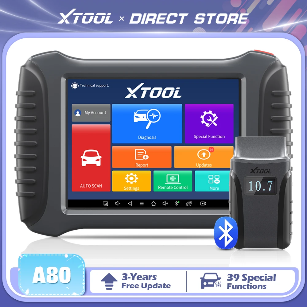 XTOOL A80 H6 Car ECU Coding Tool OBD2 Full System Diagnostic Scanner Key Programmer with KC501 KS01 M821 M822 Anytoyo SK1