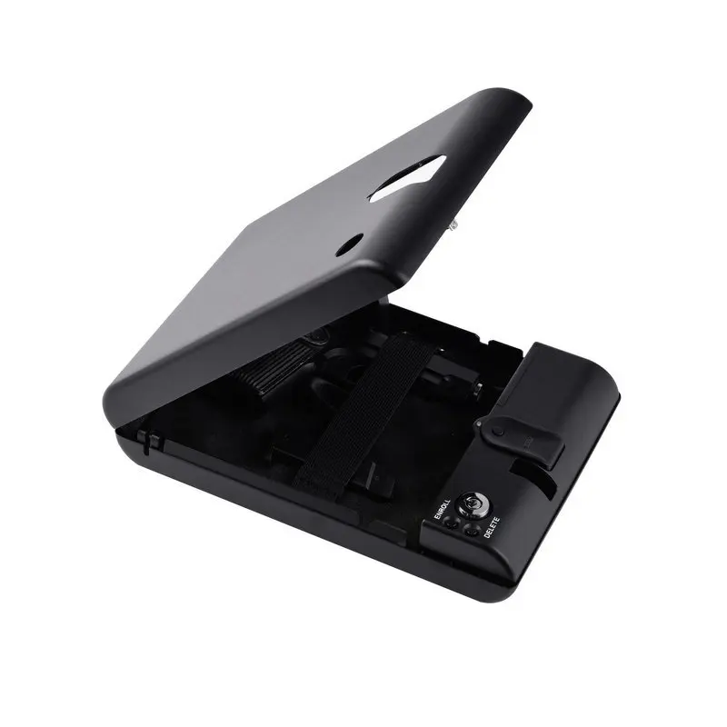 Fingerprint Safe Box para Home Weapon, Biometric Key Cofres, Jewelry Safe, Portable, Fireproof, Fireproof, Gun Security