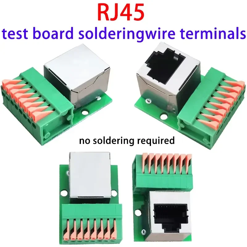 RJ45 Network Port Terminal Block Solderless Terminal Block Data Adapter Board Female Connector Rail Mounting Terminal Block