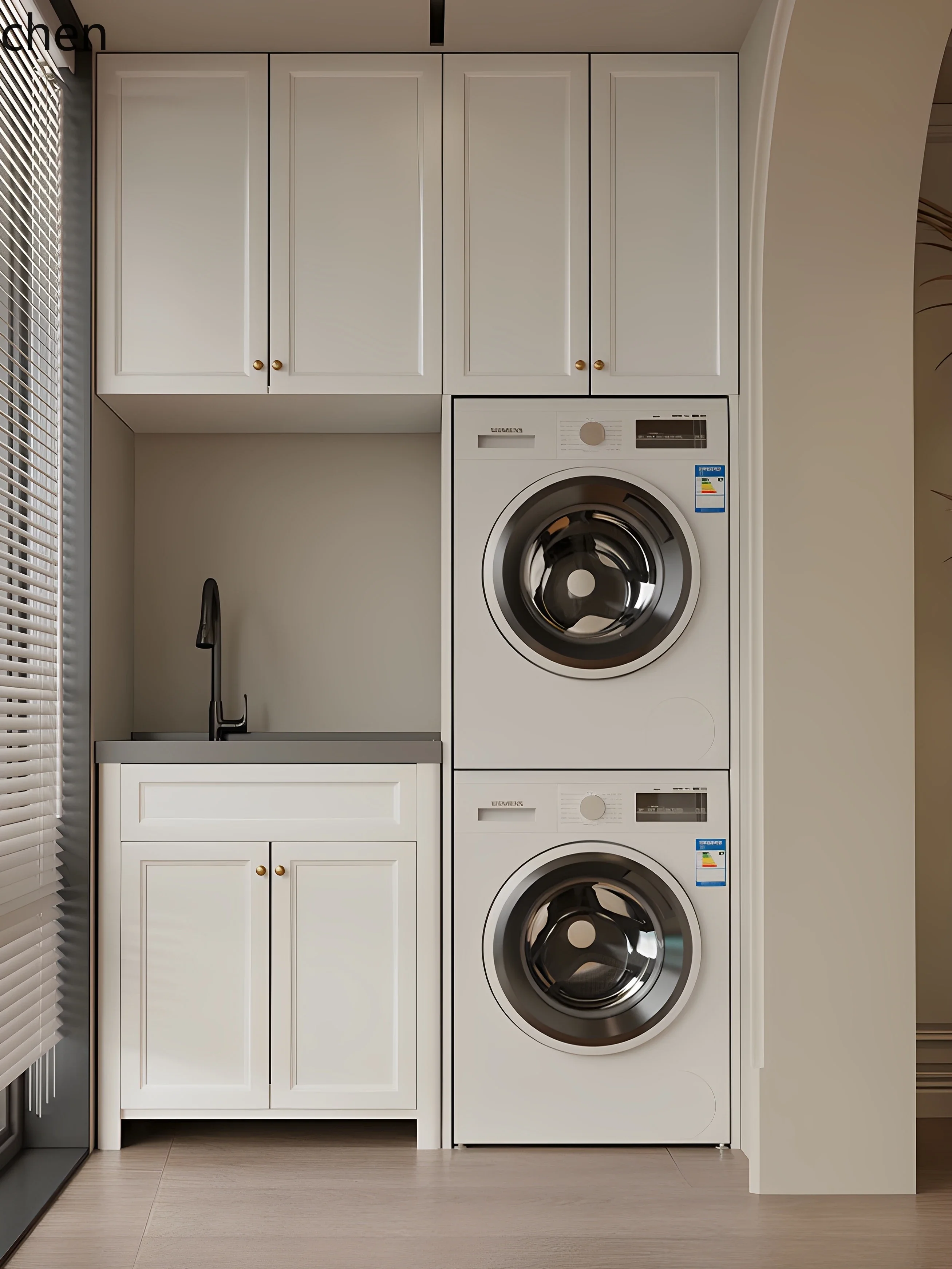 YFY All-Aluminum Space Aluminum Laundry Sink  Integrated  Set with Washboard and Wash
