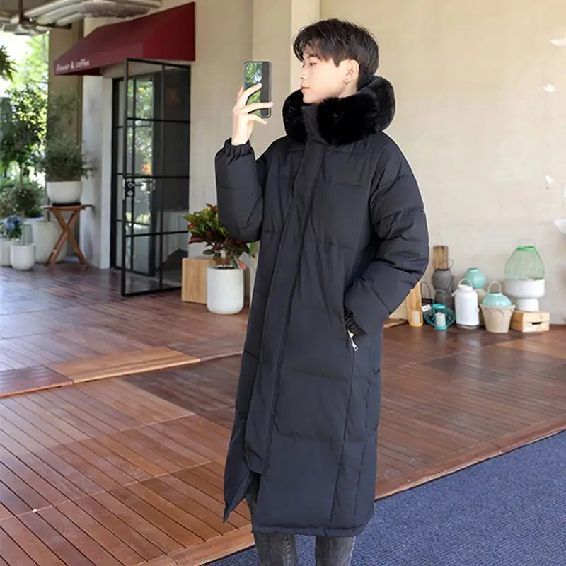 

​ Мужская зимняя водонепроницаемая хлопковая куртка в корейском стиле 2025 года, удлиненная ​