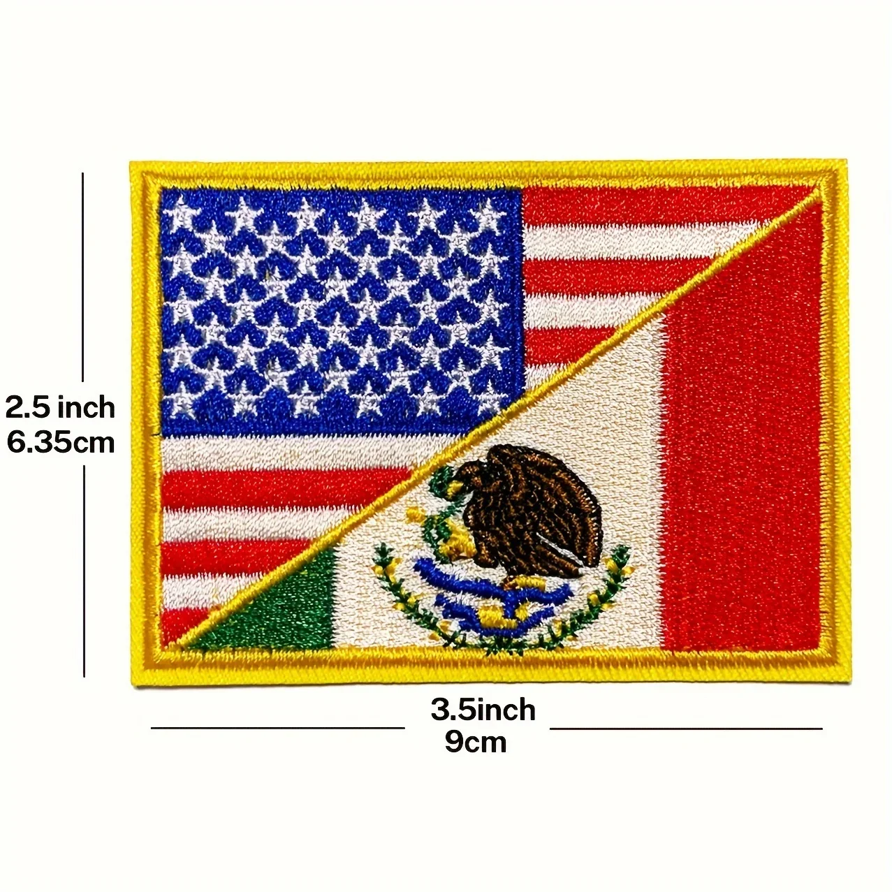 2pcs USA & Mexico Combined Flag Patch, Embroidered Dual-Nation Applique, Iron On/Sew On Emblem