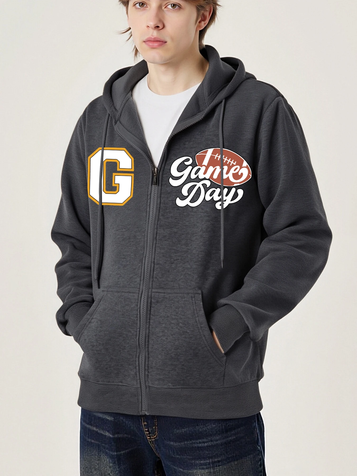 

Куртки на молнии с принтом для регби, модные свободные куртки с длинными рукавами, осенняя винтажная одежда, повседневный флисовый пуловер унисекс