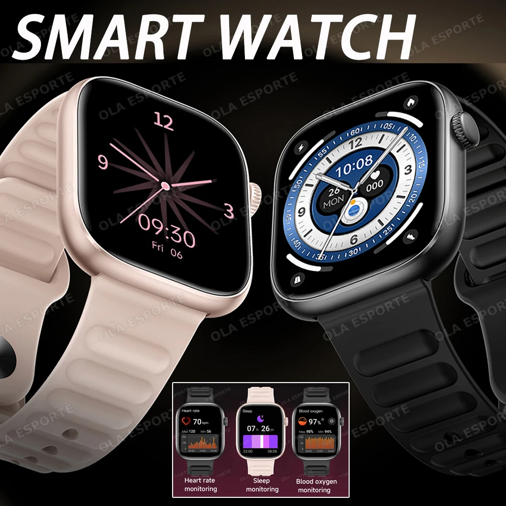 

Новые умные часы с монитором здоровья сердечного ритма и кислородом в крови, голосовым помощником с искусственным интеллектом, многофункциональные спортивные умные часы с Bluetooth-вызовом