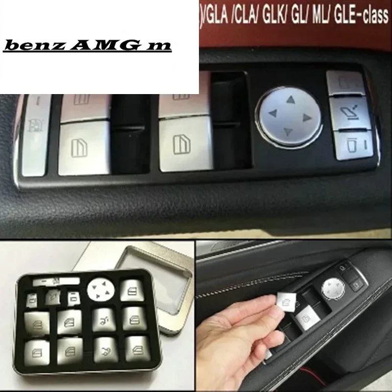 Стайлинг автомобиля для Mercedes Benz A/B/C(W204)/E(W212)/GLA /CLA/ GLK/ GL/ ML/ GLE-class, крышка переключателя управления стеклоподъемником 14p