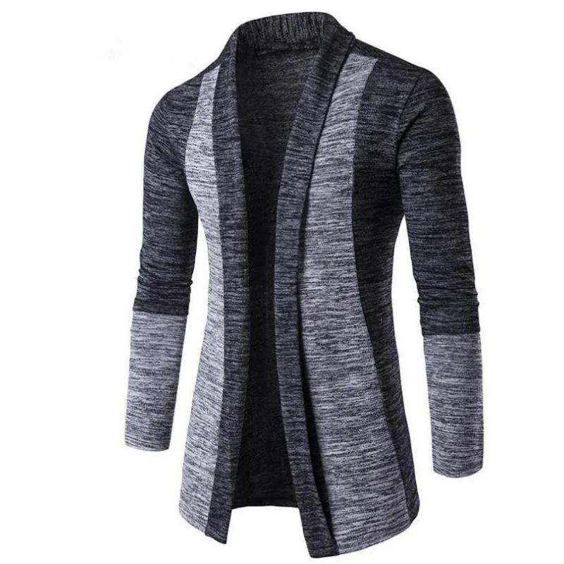 Nuovo maglione da uomo retrò Cardigan da uomo con cuciture a contrasto colore a maniche lunghe Slim-fit maglione giacca Jaqueta Masculina Inverno