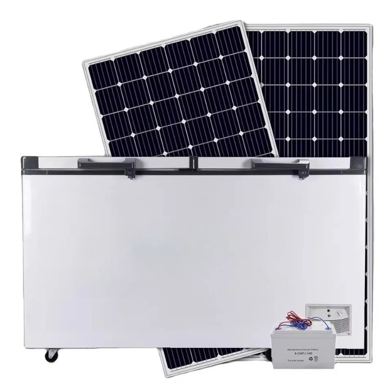 

Off-grid solar power generation system electrical solar freezer 508 L large capacity double door dc 12 commercial freezer