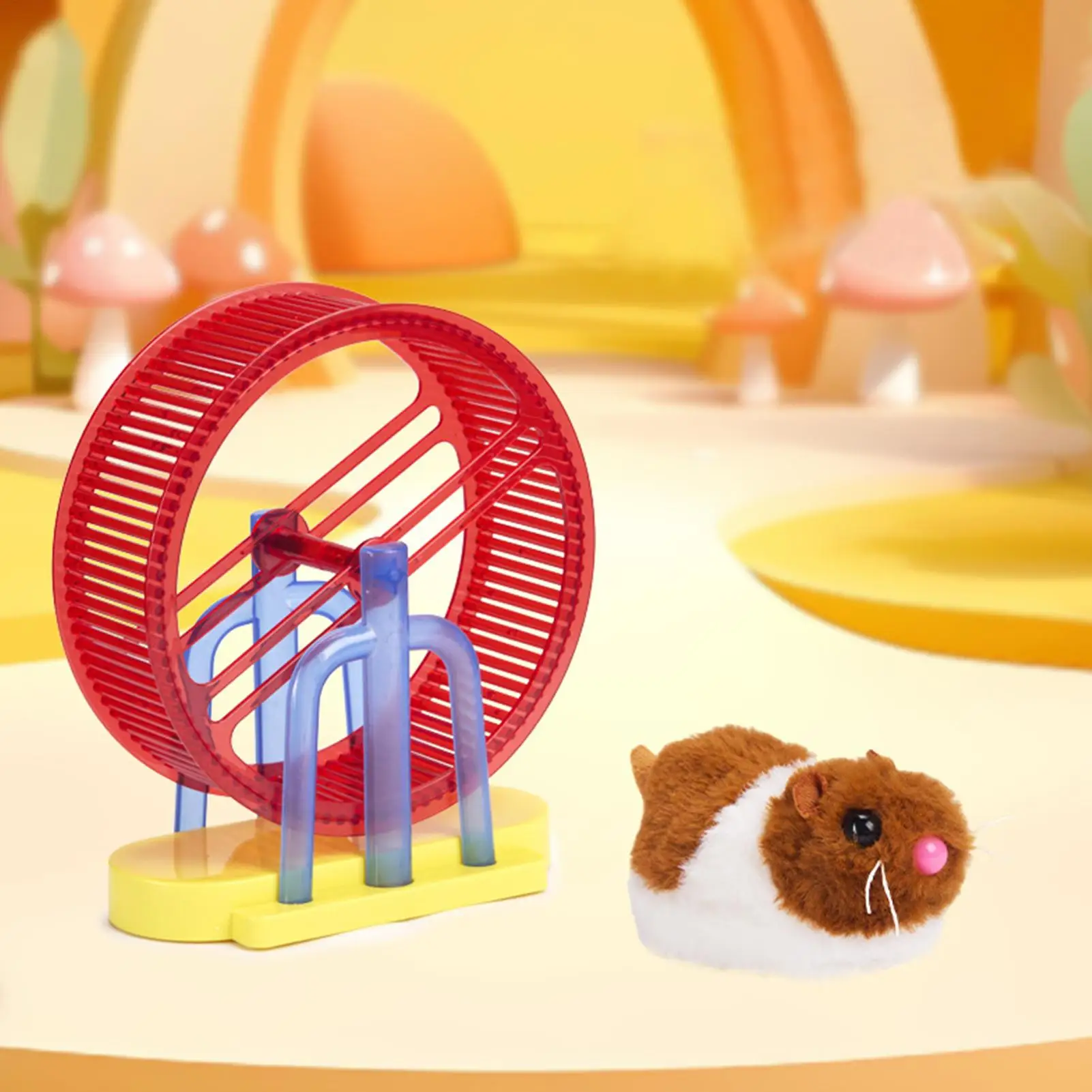 Interactive Toys Animal Pet Toys Bunny Interactive Simulation Plush Bunny Model With Stand Exercise Wheel Game For Dog Cat Girl