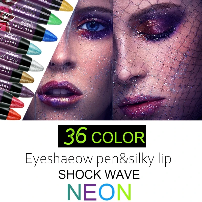 2 In 1 Eyeshadow Lipstick Pencil Durable Waterproof Glitter Matte Korean Cosmetics Products Makeup Pigment Eyeshadow Pen