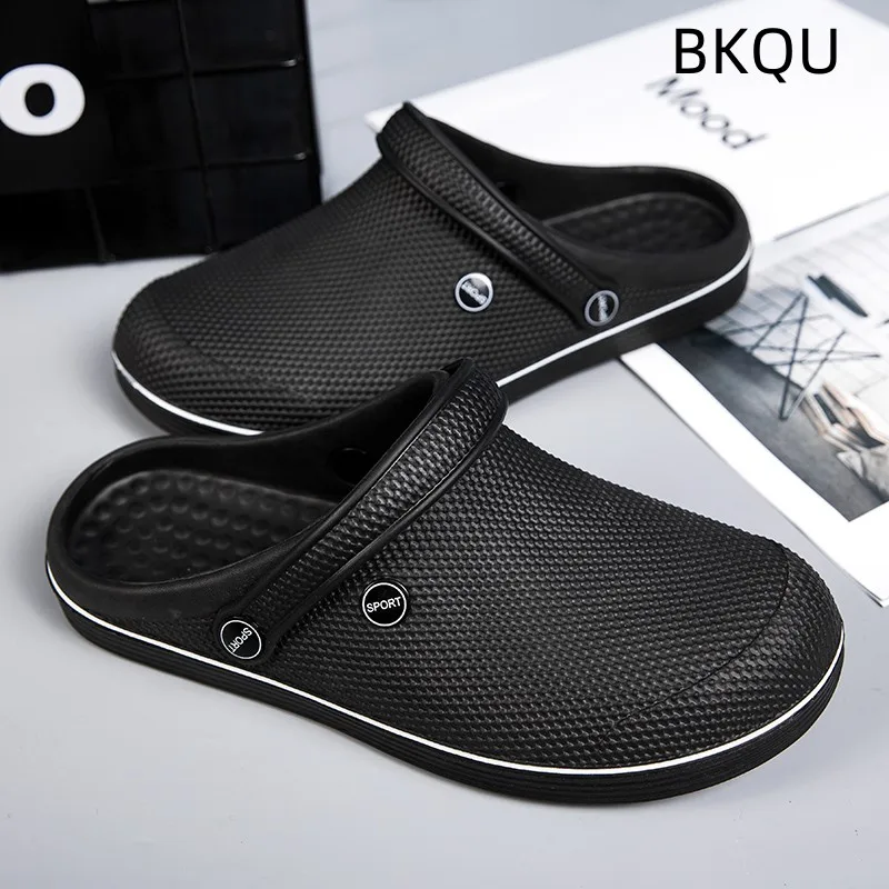 Beach Slippers for Men Round Toe Lightweight Flat Water Proof Comfortable Trendy All-match Breathable Non-slip Shoes Summer Main