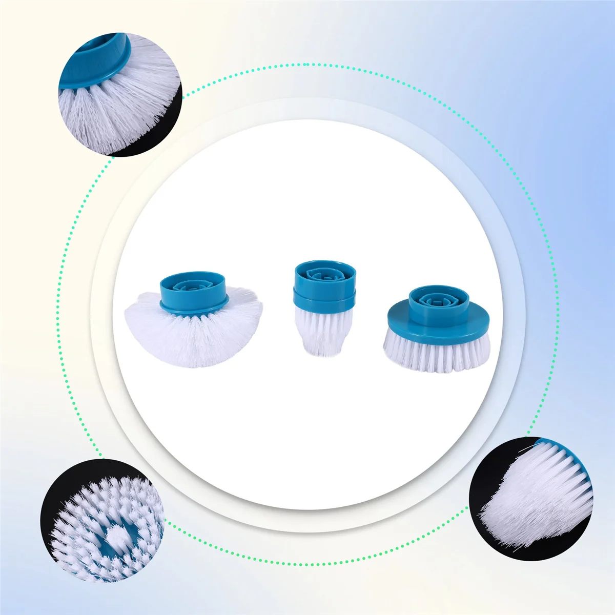 전기 청소 브러시 헤드, 타일 욕실 주방 다목적 사용, 터보 스크럽 교체 브러시 세트, 3 개