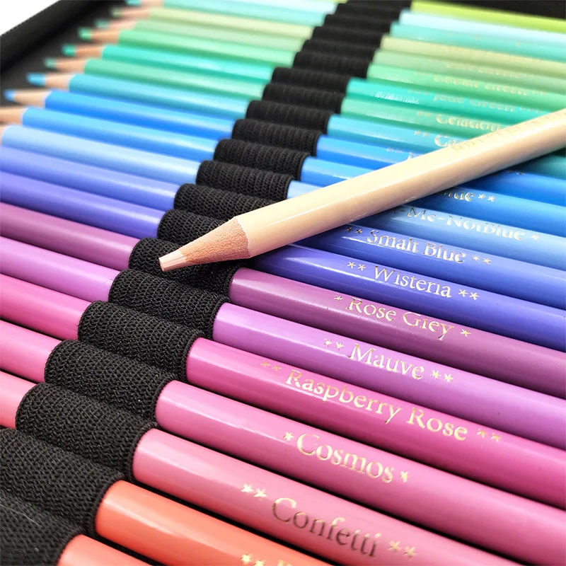 

50 Macaron Color Lead Set Lead Portable Students and Children Art Hand-painted Graffiti Coloring Wooden Pencil Stationery