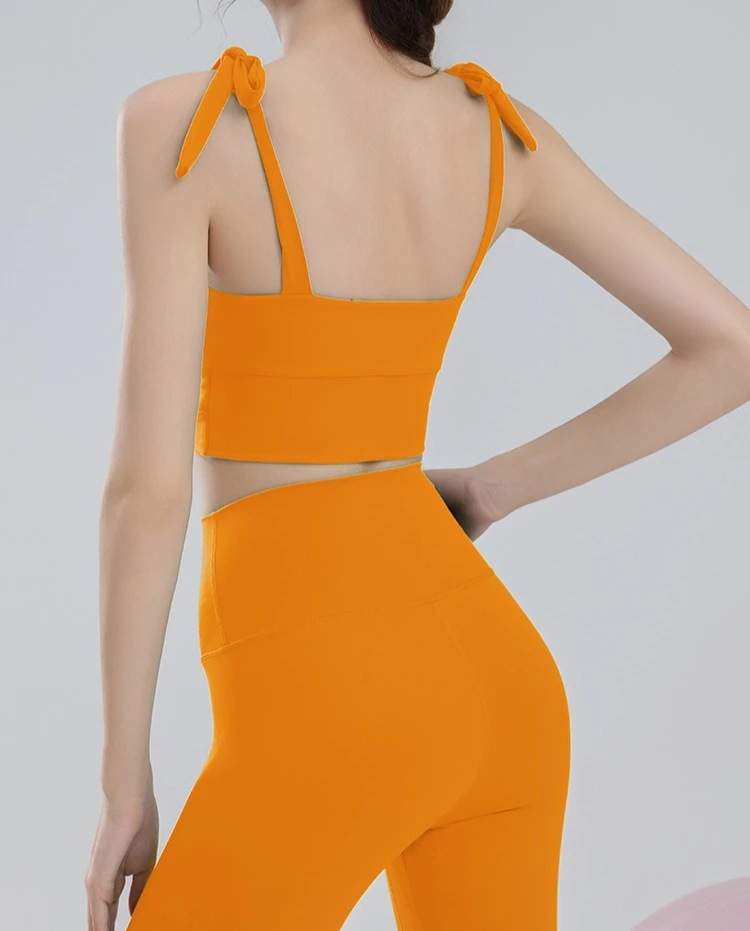 

Yoga suit Sports Vest Set for Women High-strength Shock-absorbing Straps Cross Back Bra Hip Lifting and Fitness Pants Set