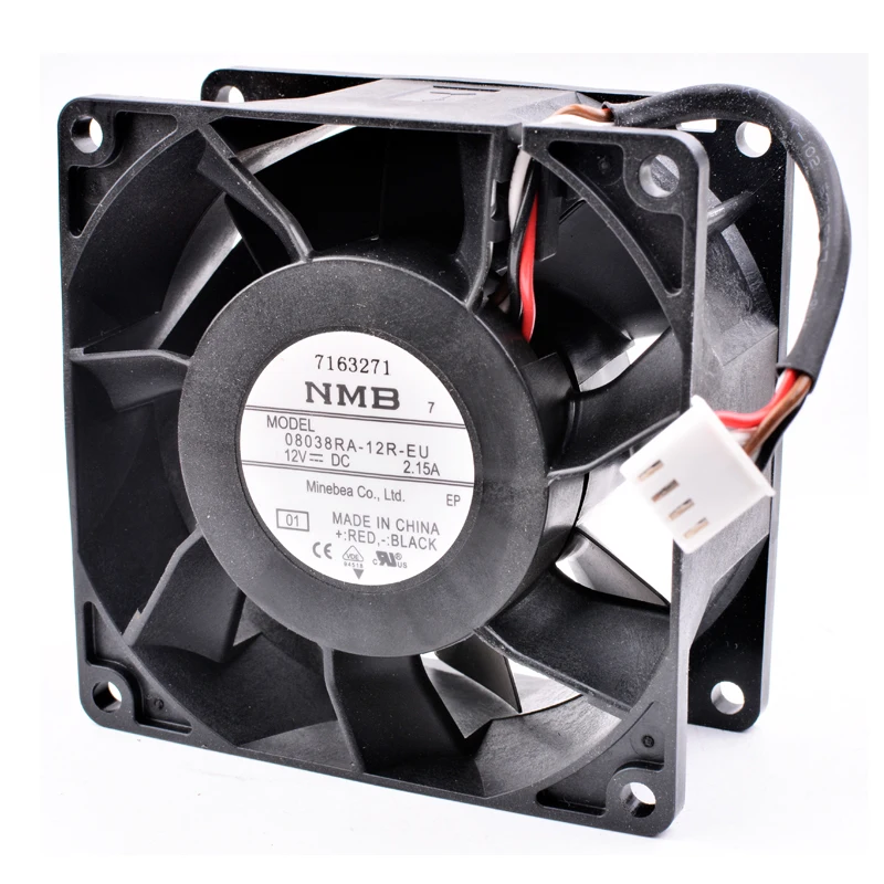 Brand new original 08038RA-12R-EU 8cm 8038 12V 2.15A 4 line waterproof large air volume server cooling fan