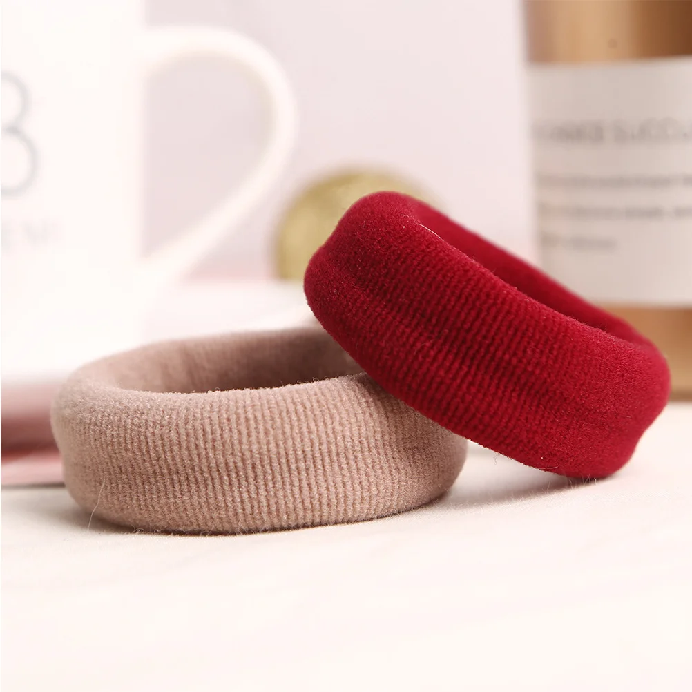 

10pcs Colorful Thick Ropes Simple Design High Elasticity Ties For Women Daily Wear Ponytail Holders Premium Hair