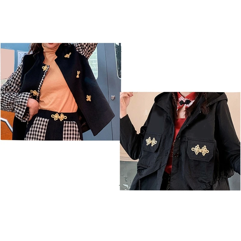 F92B Золотая проволока китайская кнопка Cheongsam Button Closerer