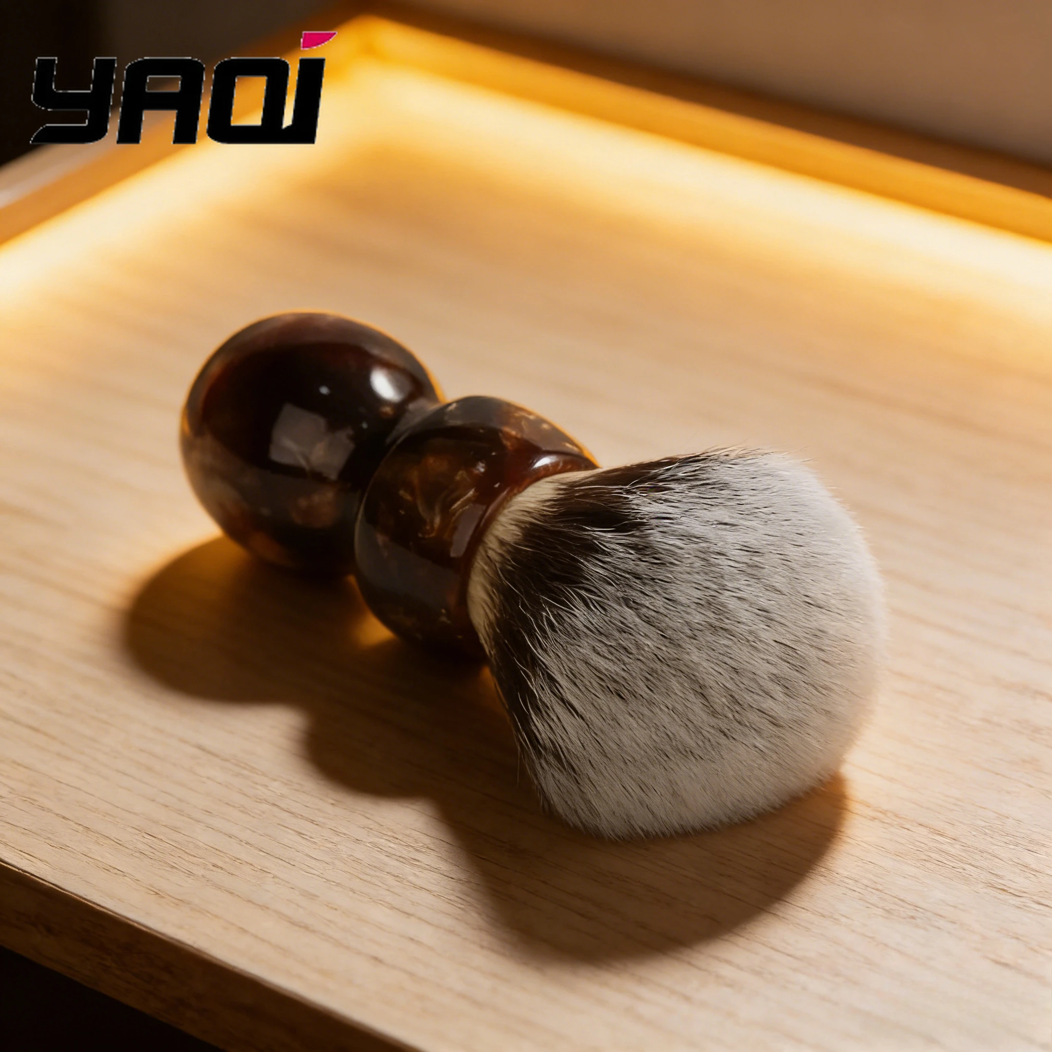 YAQI 2026 Shaving Brush Caramel Cat's Whisker Synthetic Hair Mens Wet Shaving Brush
