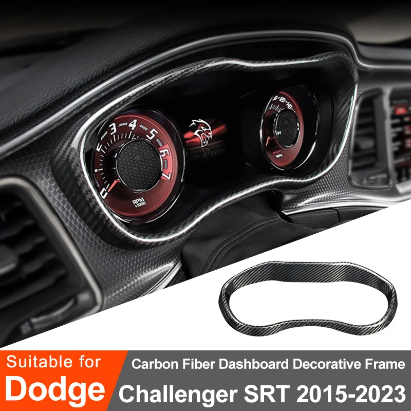 

For Dodge Challenger SRT 2015-2023 Car Instrument Frame Real Carbon Fiber Decorative Stickers Interior Modification Accessories