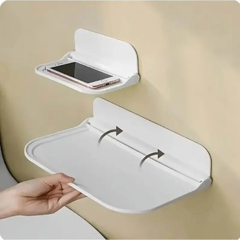 No Drill Bathroom Storage Set, Foldable Wall Shelf, Corner Shower Caddy, Cute Bear Toothbrush Holder, Waterproof Bathroom Organi