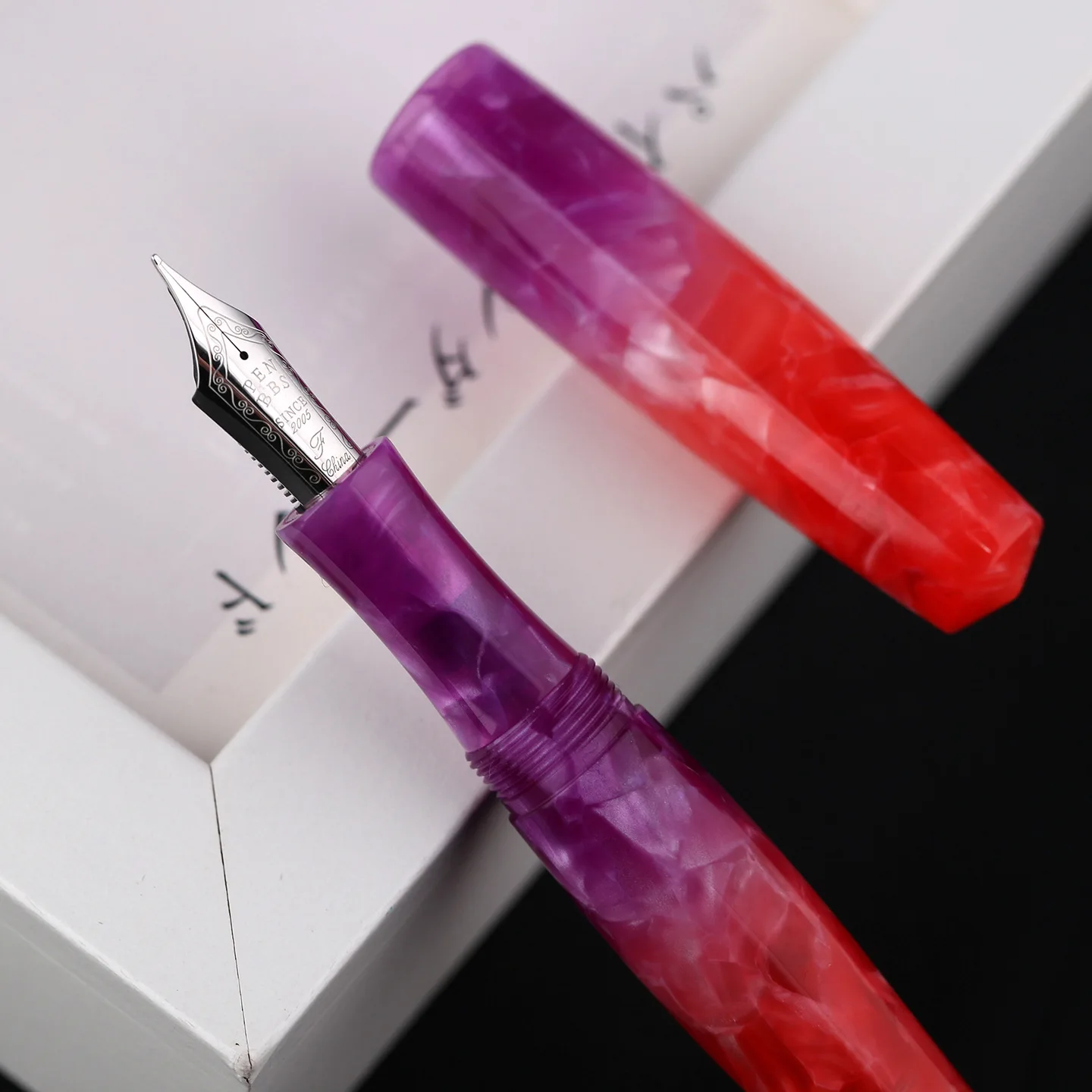 PENBBS 323 Fountain Pens Colorful Acrylic Material Fashion Writing Office Gift Ink Pen Set School Supplies
