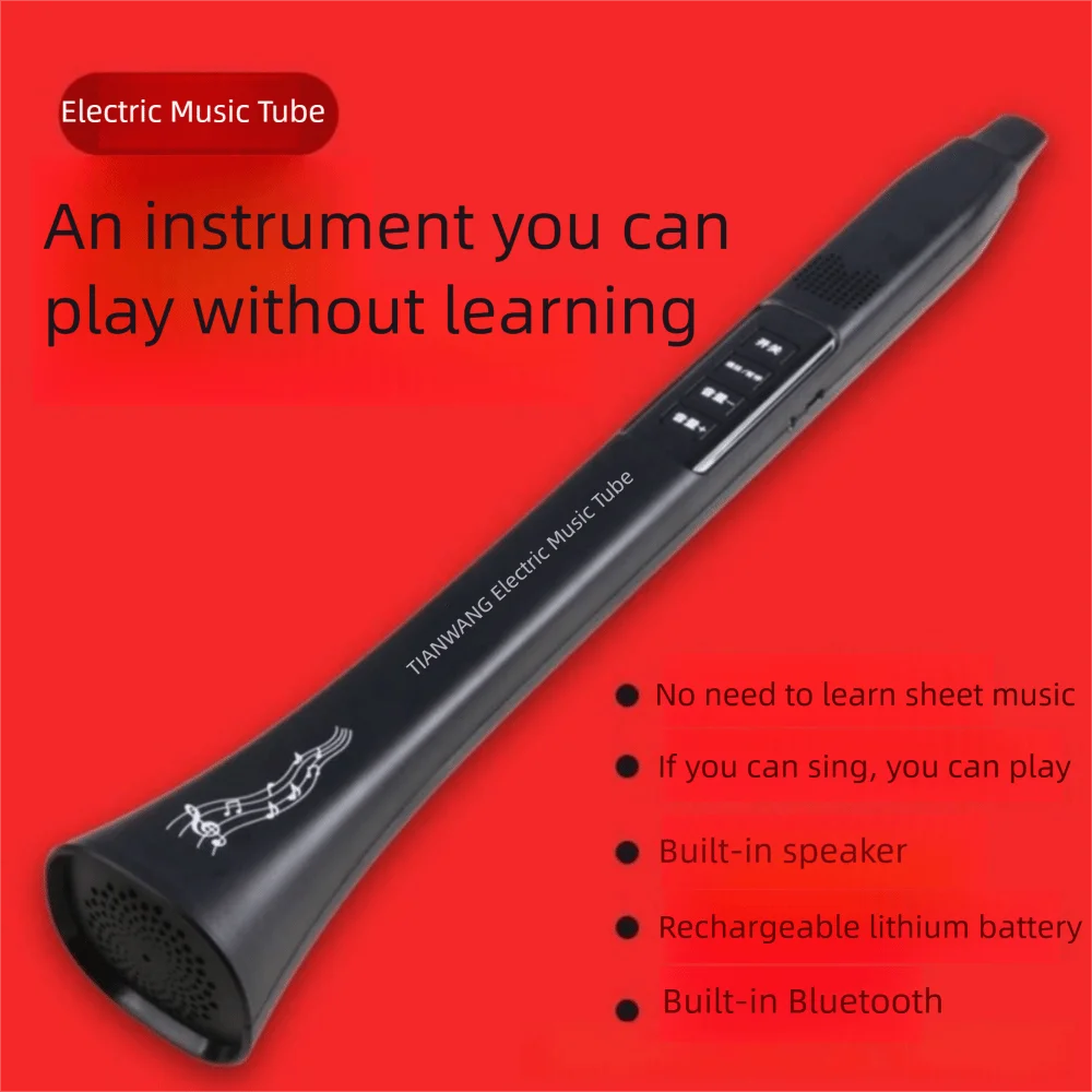 Tubo de música elétrica portátil, tom múltiplo, conexão bluetooth, maçarico elétrico, alto-falante de alta potência, instrumento musical
