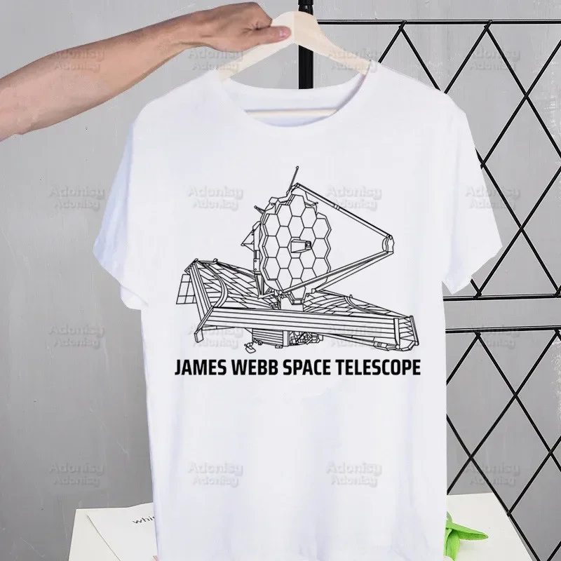 T-shirt à manches courtes pour homme, estival et à la mode, avec motif de télescope spatial James Webb, JWST Science, exploration astronomique