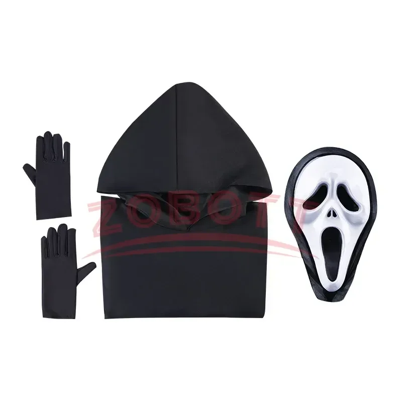 Scream Costume Children Fancy Dress Halloween Party Horror Death Ghostface Costume Boys Teens Ghost Robe Scary Skeleton Costume