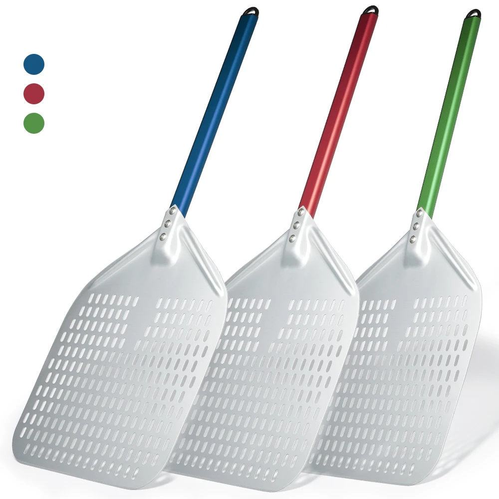 SHANGPEIXUAN 14/13/12 Zoll Pizzaschale, eloxiertes Pizzapaddel, hart eloxierte Pizzaschaufel, Spatel, Ofenzubehör