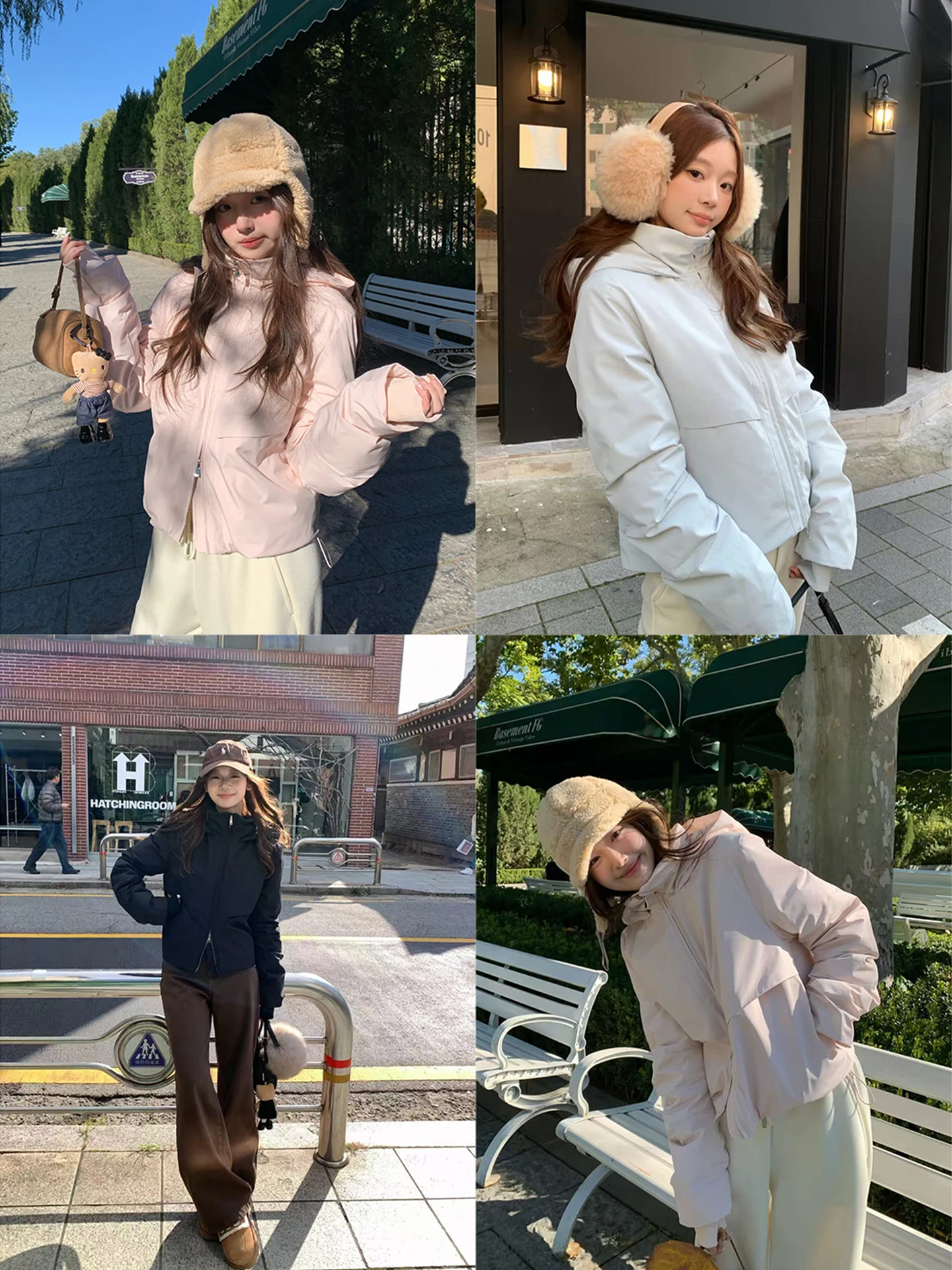 

Women's ort Hooded down Jaet 90% White Du down Windproof American Sle Loose Fit Regular Sve Long Zipper Closure