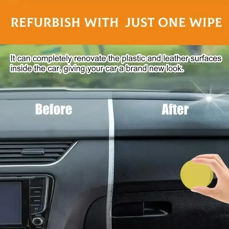 Car Leather Maintenance Wax, Car Seat Cushion Refurbishment and Polishing, Enhance Leather Recovery, Prevent Aging and Whitening