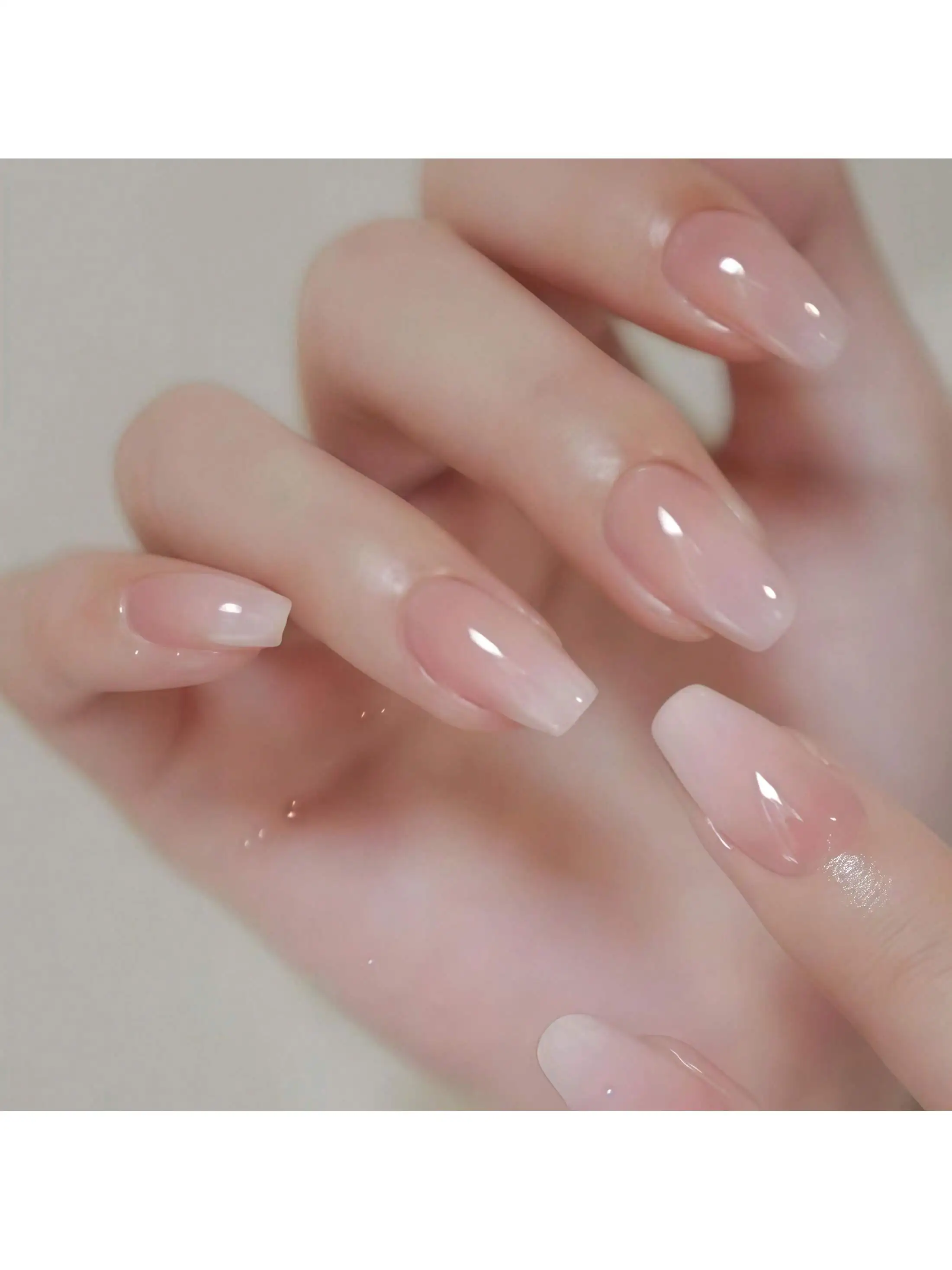 

24-piece/ gradient pink press-on false nails, long length/ glossy false nails, reusable nail art set/ easy to wear for daily use