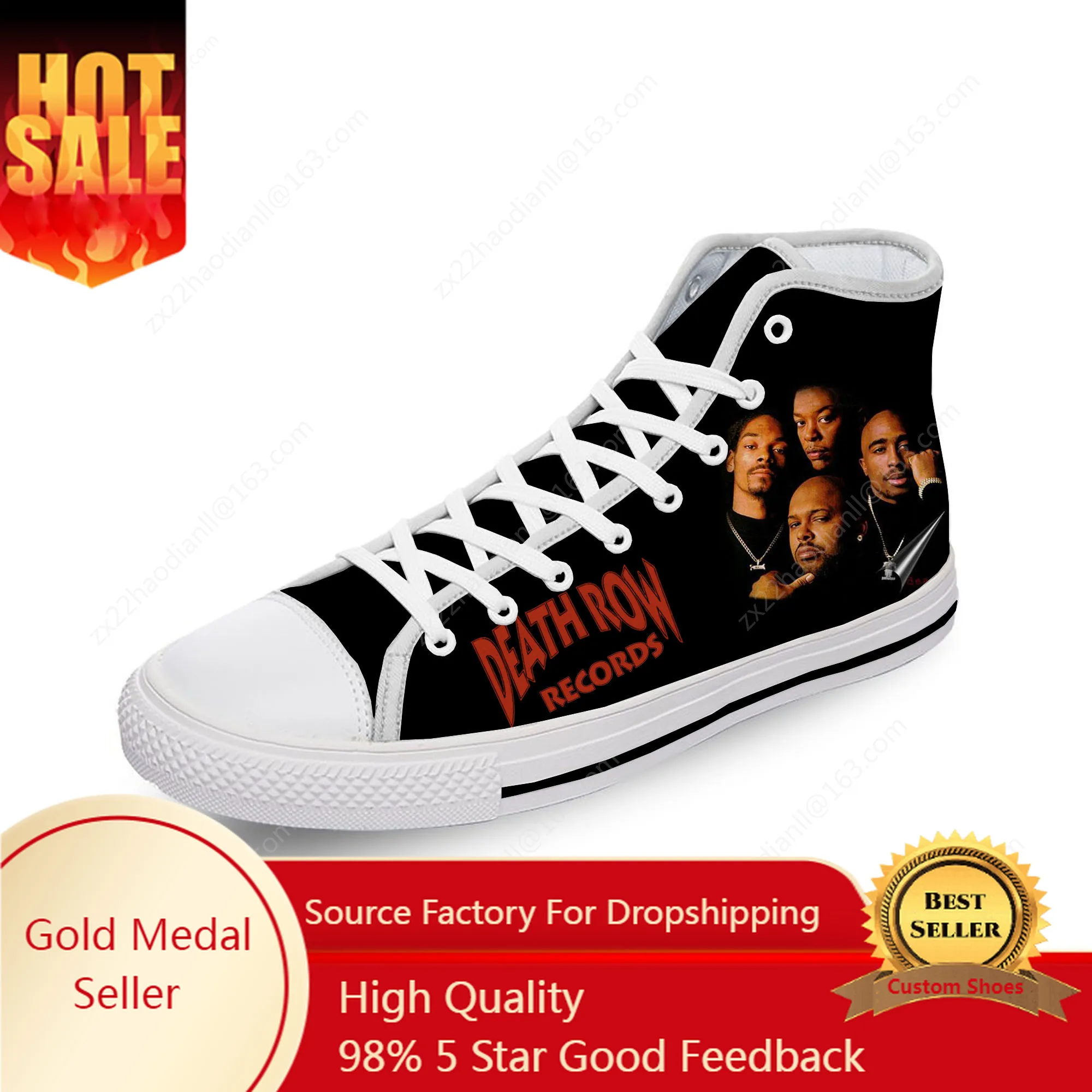 

Death Row Records High Top Sneakers Mens Womens Teenager Casual Shoes Canvas Running Shoes 3D Print Breathable Lightweight shoe