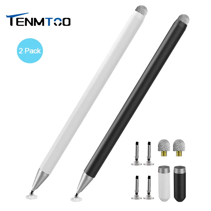 Tenmtoo Stylus Pen for Tablet (2 Pcs),  High Sensitivity Touch Pen for iphone iPad Android Microsoft Tablets Capacitive Pencil