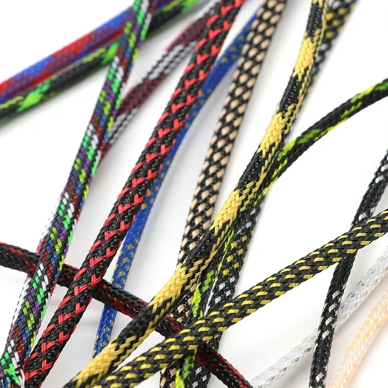 4mm PET Expandable Cable Sleeve Tight Braided High Density Hardness Insulate Line Protect Sleeving Wire Wrap Gland Sheath 1~50M