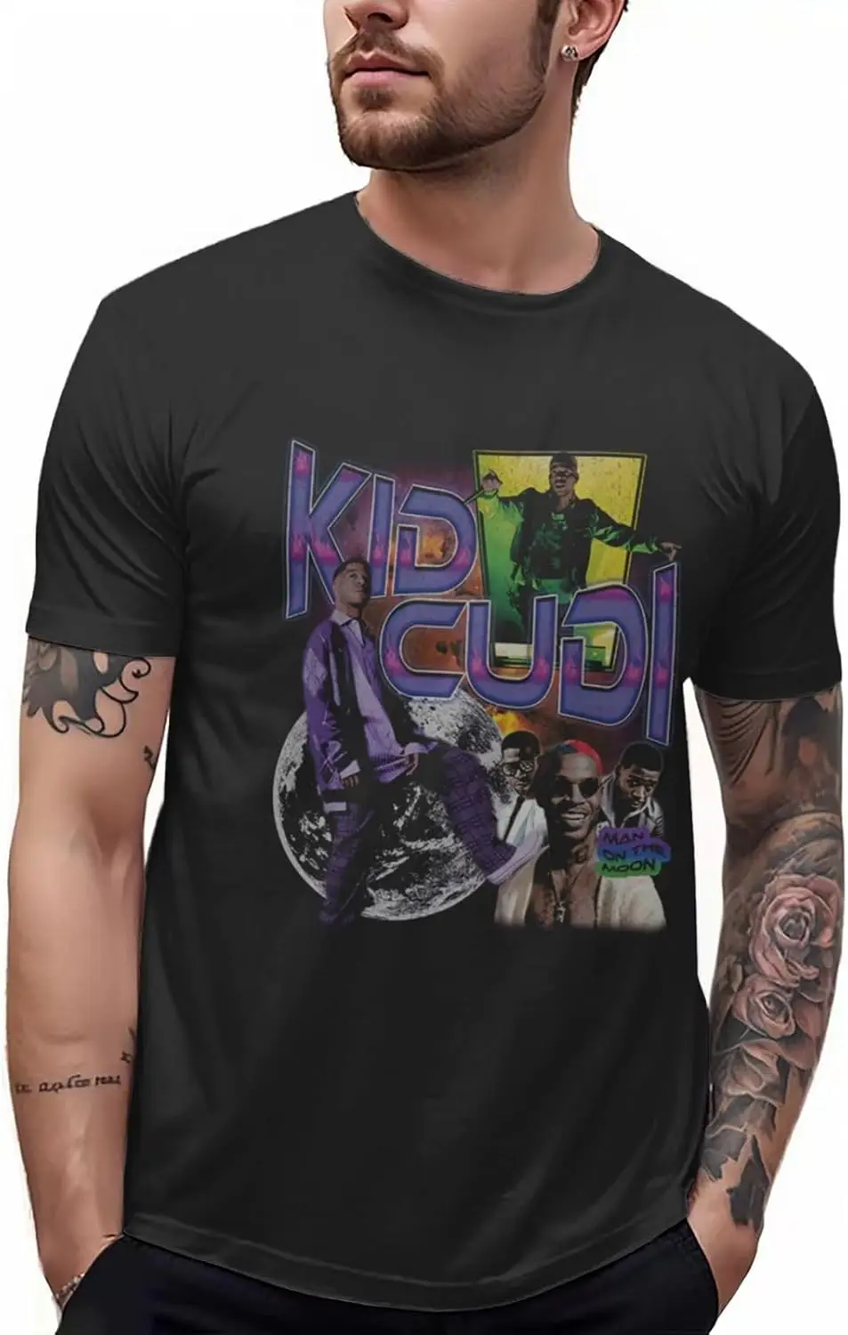 Kid Rapper Cudi Music Man'S T Shirt Summer Graphic Tee Comfort Round Neckline Classic Short Sleeve Clothes Unisex