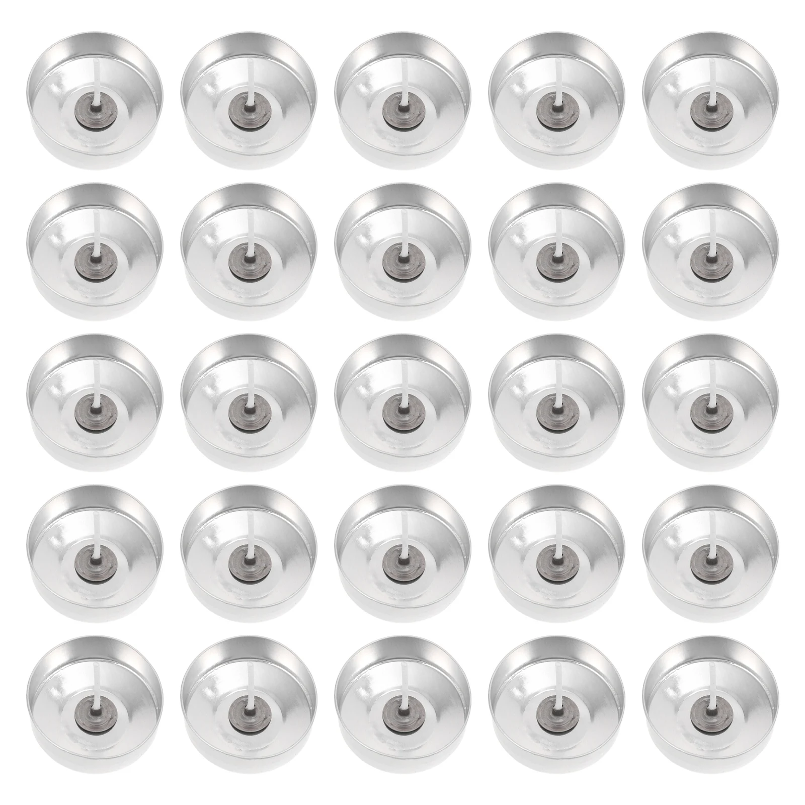 

100 set Aluminum Tea Light Cup Wick Containers High Temp Bearing Tealight Tin Boxes Silver Empty DIY Storage