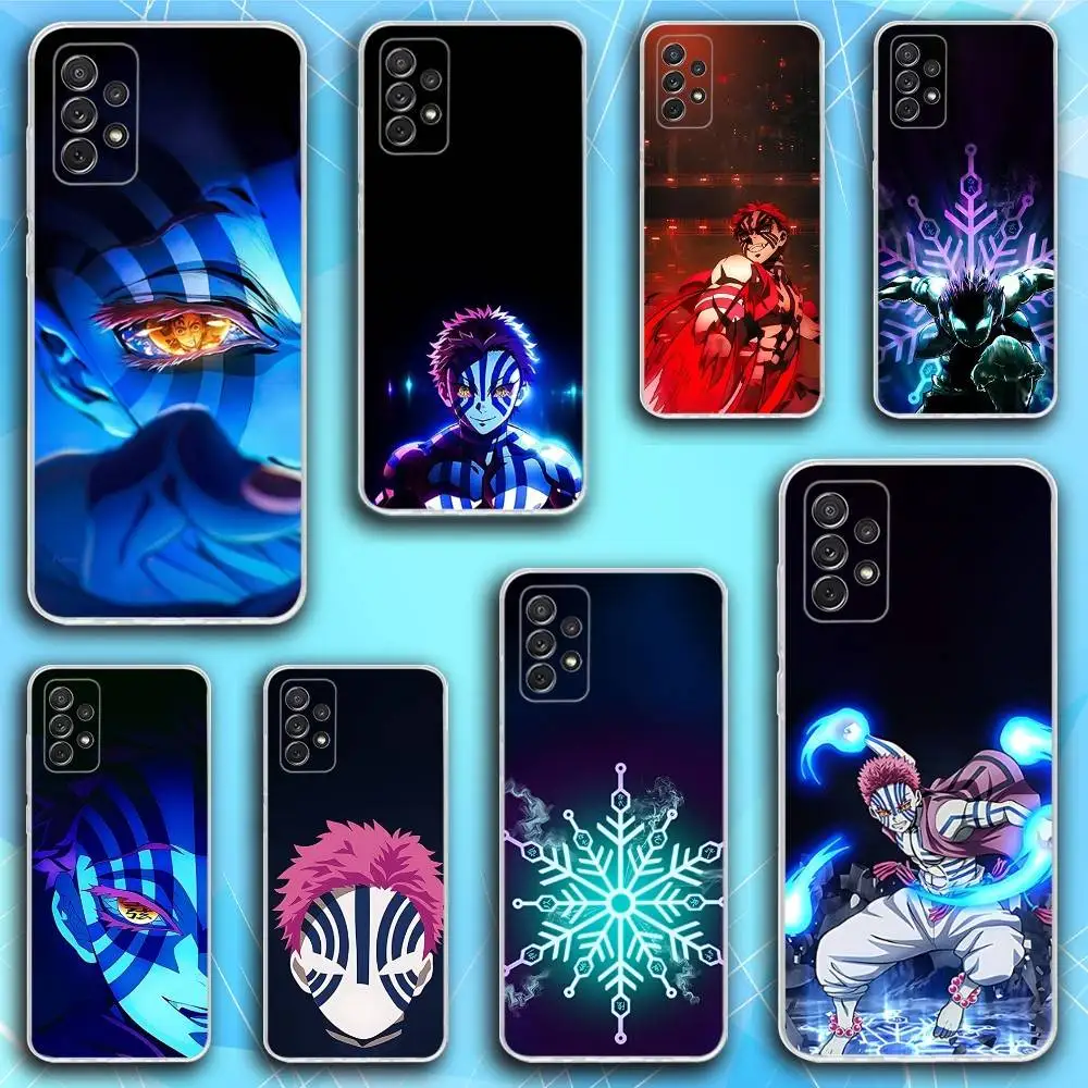 

D-Demon Akaza S-Slayer Phone Case For Samsung S30,23,21,22,20, FE lite,S10,9,8,7 PIus Note20ultra Soft Transparent