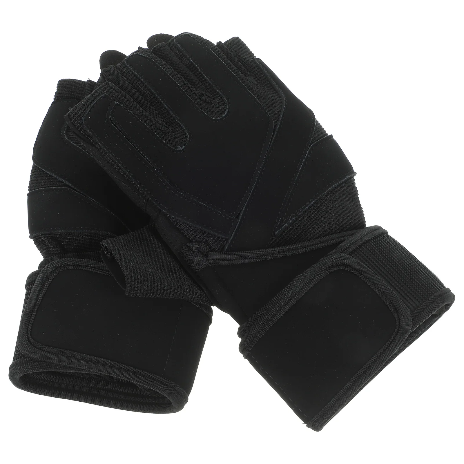 

1 Pair Weightlifting Gloves Breathable Anti-Slip Fitness Sweat-Absorbent Dumbbell Shockproof Sports Gloves For Men Size L Black