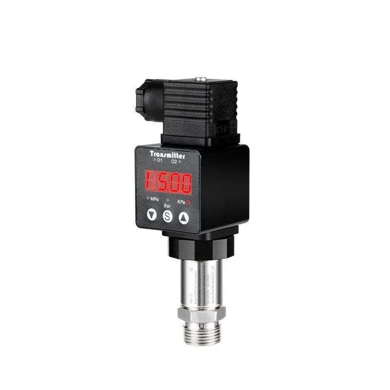 

G1/4 4-20mA pressure transmitter sensor digital display with Diffused silicon core for water oil Gas gauge -100kpa-0