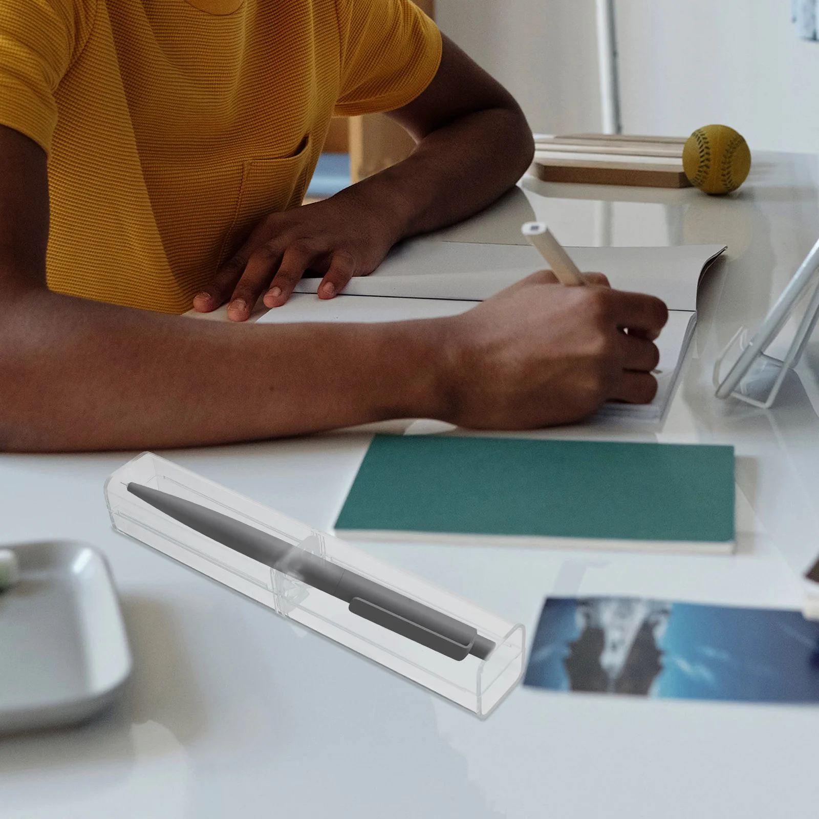 

25Pcs Transparent Pen Case Clear Pencil Box Small Pen Storage Container Display Holder for Writing Pens Gift Box Empty