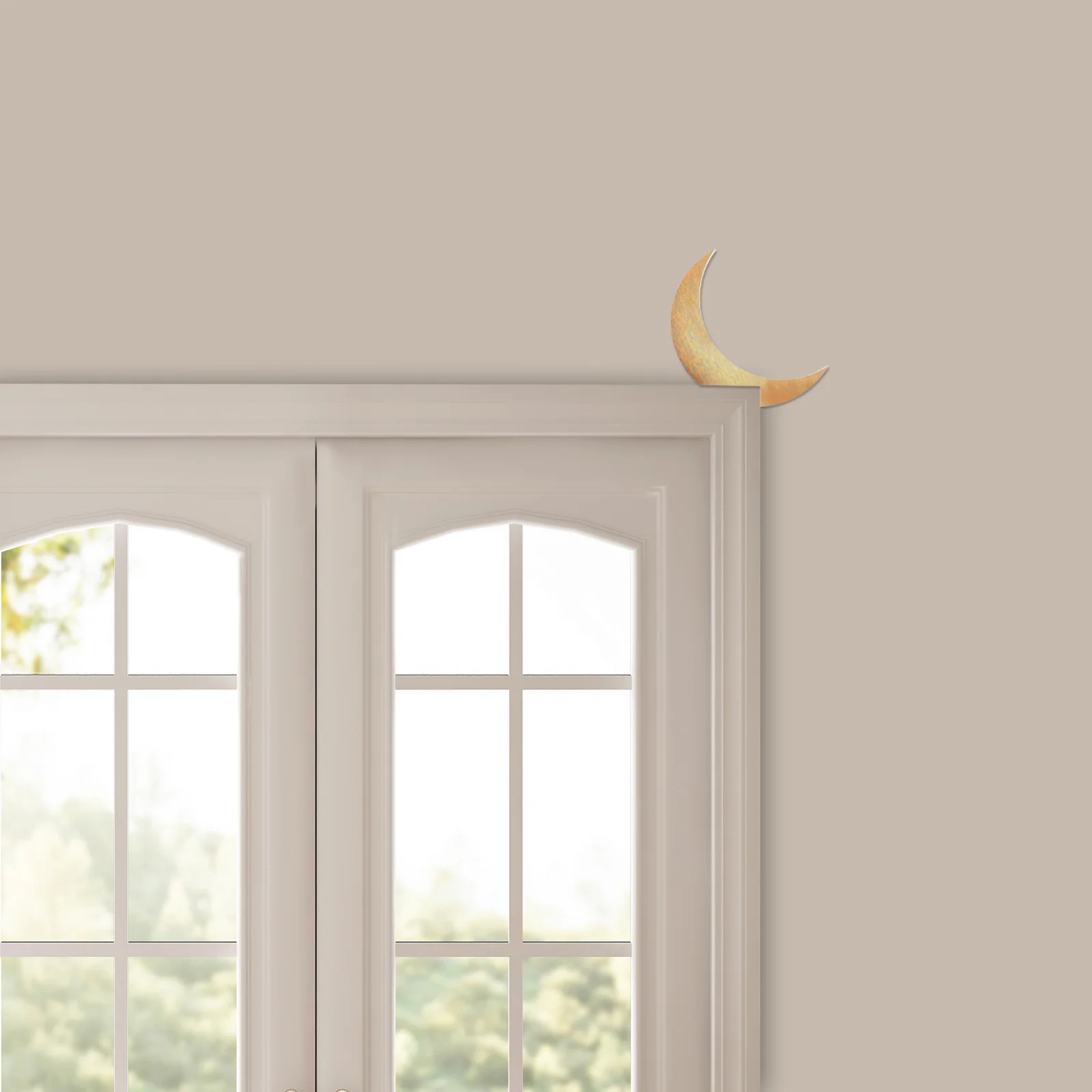 

Moon Door Frame Decoration PVC Golden Moon Corner Sign Boho Wall Art Indoor Outdoor Home Accessories Boho Bedroom Decor