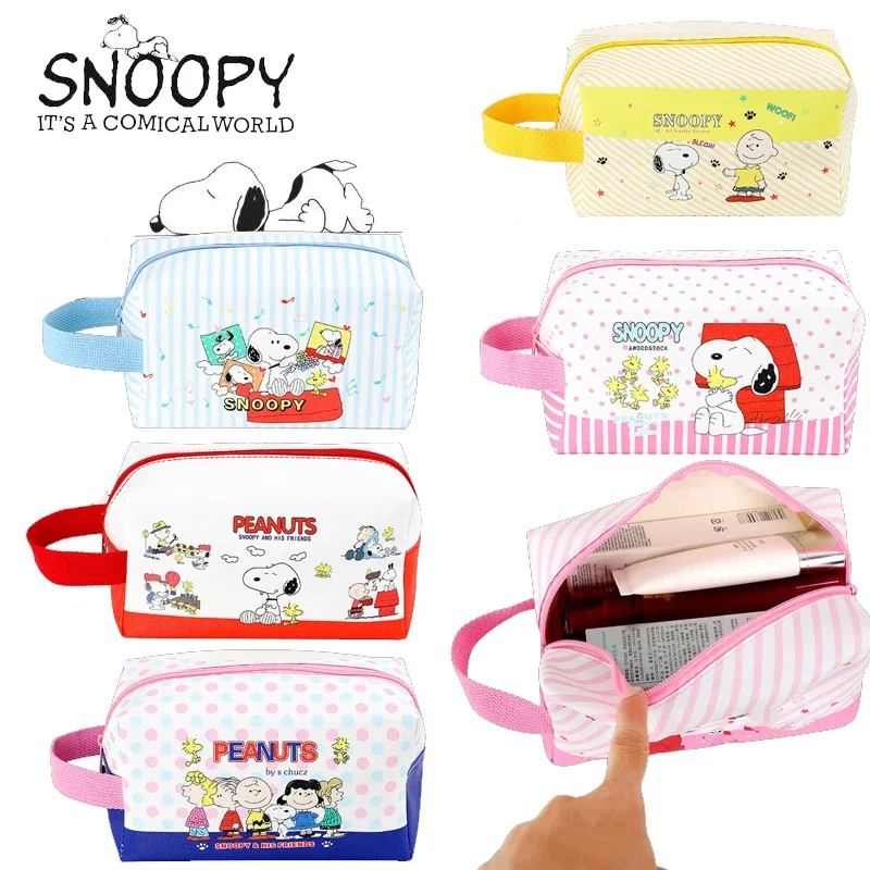 Snoopy Women Cosmetic Lipsticks Bag coreano Student Pencil Case Travel Makeup Brushes Bag Neceser Organizer Bags studente Cartoon