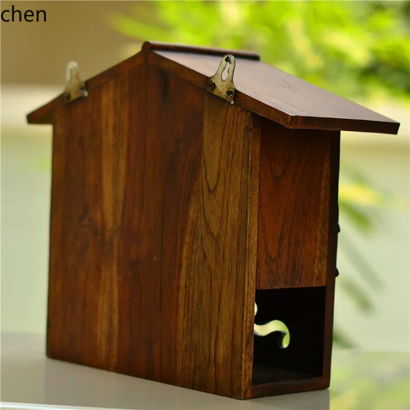 YFY solid wood mailbox, carved wooden letter box, villa company suggestion box, storage box