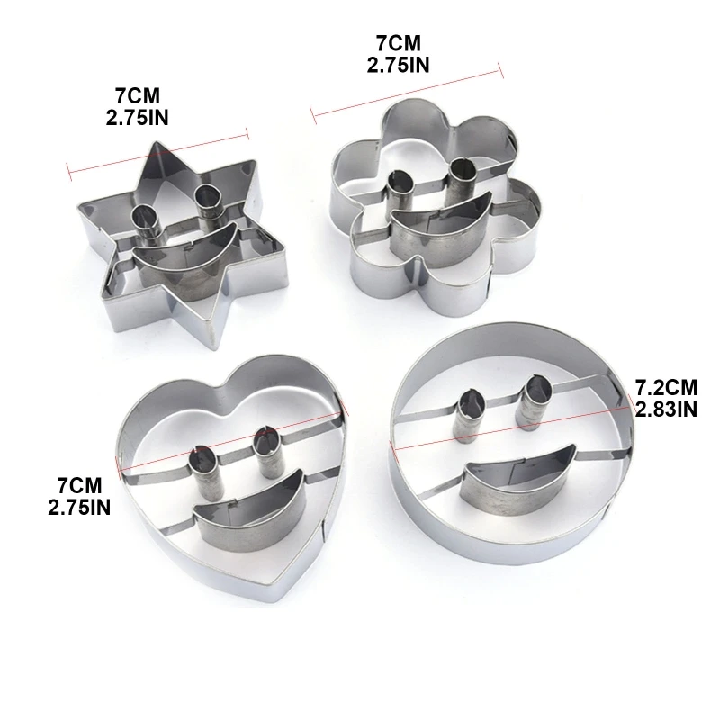 Stainless Steel Biscuit Cookie Cutter 3D Cake Decoration Baking Supplies Cake Plunger Cutter Funny Easter Smiley Gift M68E