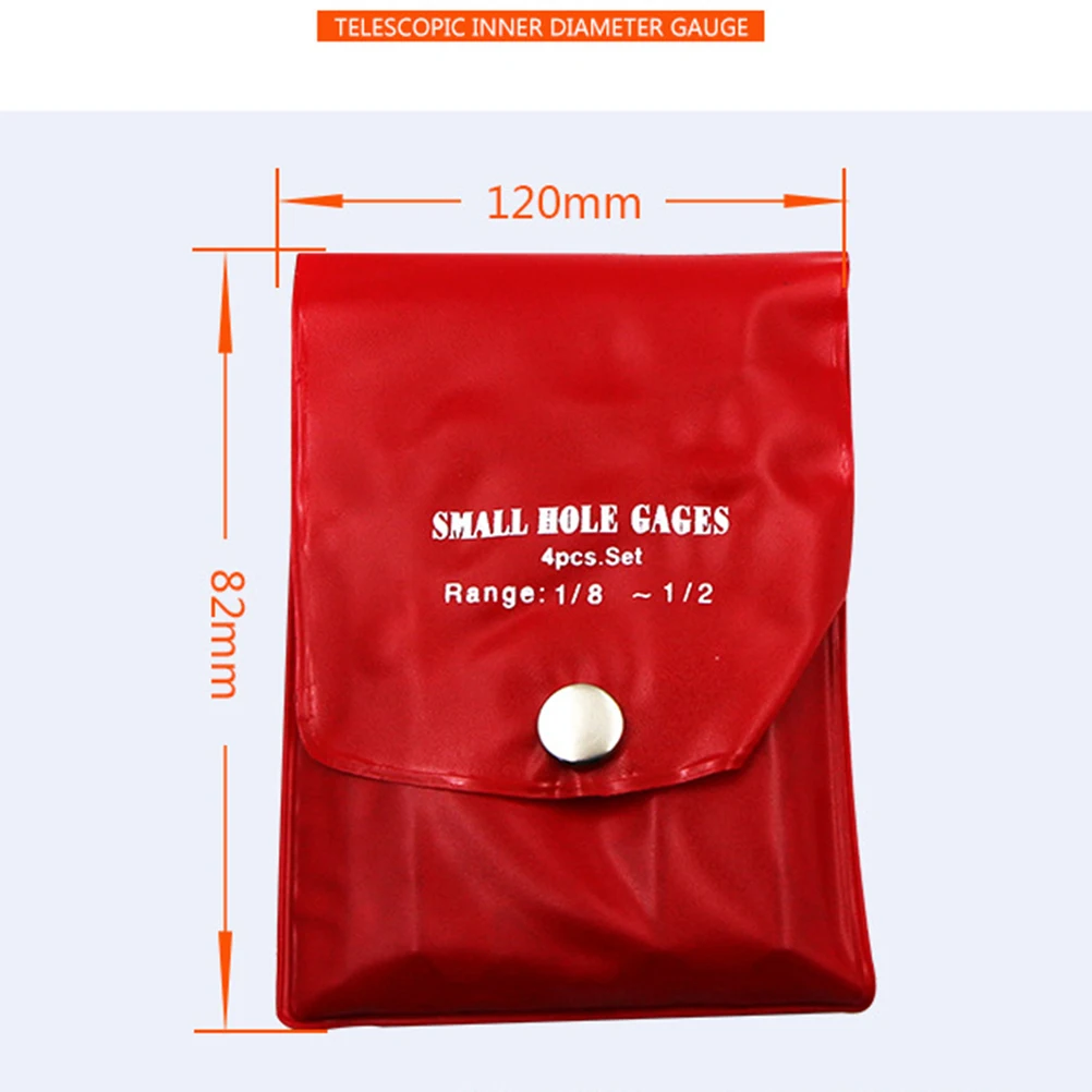 

4 pcs Telescopic Gauge Small Bore Measurement Tool Fully Hardened Adjustable Hole Gage Set Micrometer Long Life Deep
