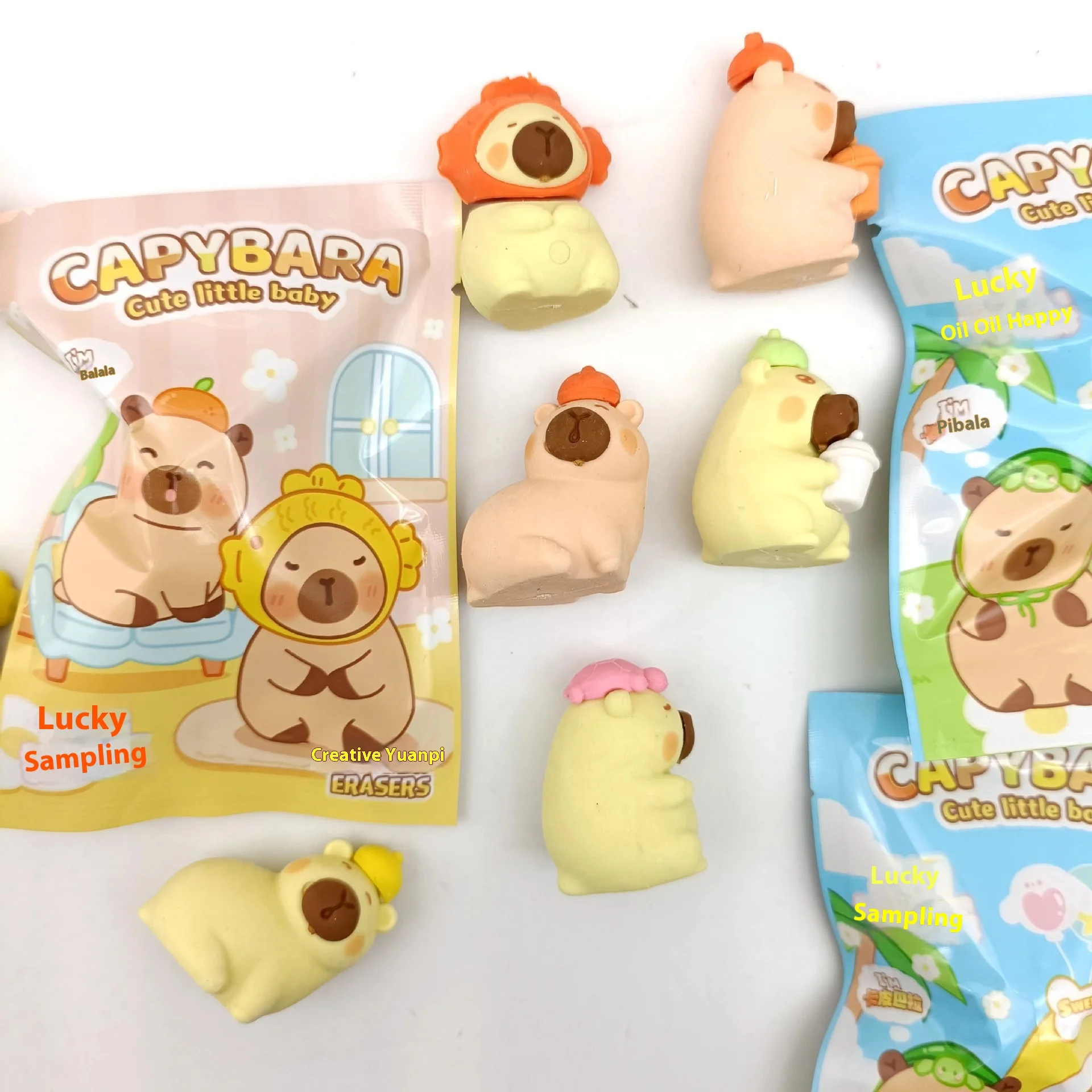 8/12 قطعة حقيبة أعمى ممحاة قلم رصاص البيض حفلة الفراولة الدب كابا الإبداعية النمذجة مدرسة مكتب القرطاسية جائزة #5