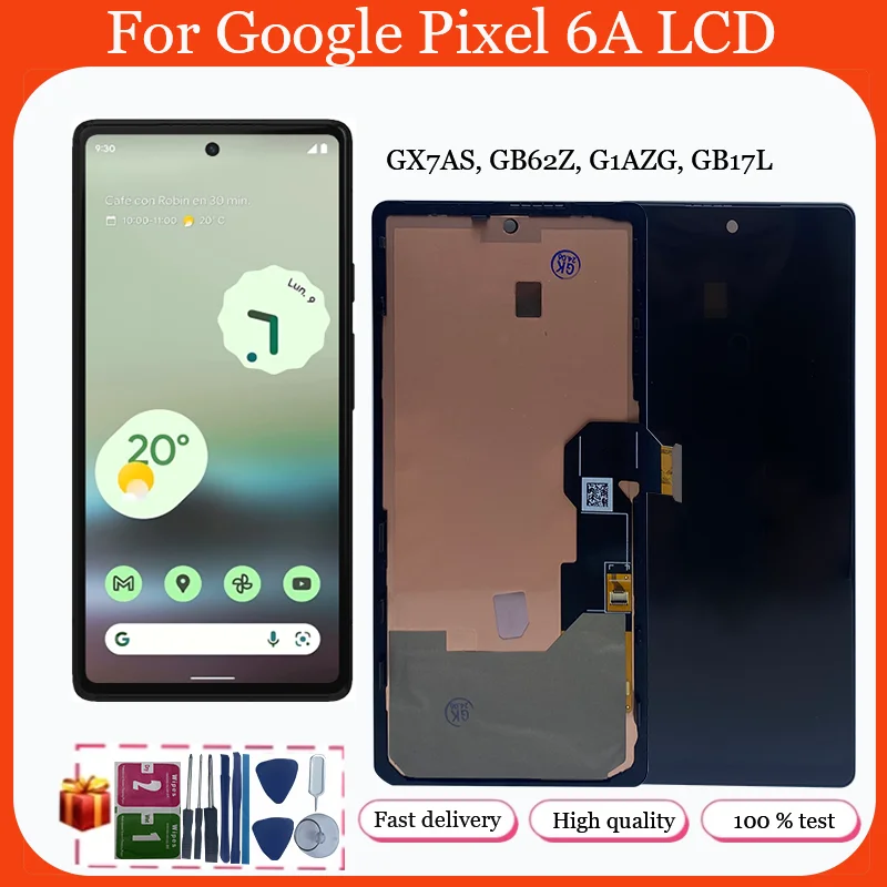 

AMOLED For Google Pixel 6A LCD GX7AS GB62Z G1AZG GB17L Display Touch Digitizer Screen For Google Pixel 6a LCD Screen